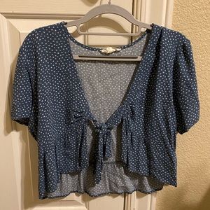 Blue floral crop top